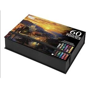 Farveblyanter i æske, 60 farver (2 lag)