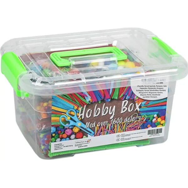 Hobby Box Kreativkasse med låg – ca. 1600 dele