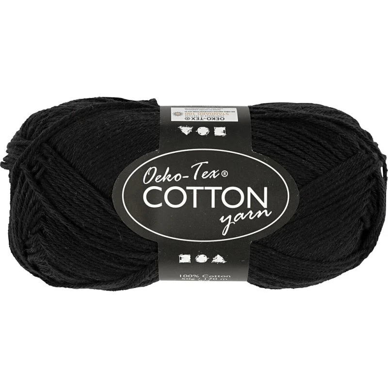Creativ Company Cotton bomuldsgarn 50 g (170 m) – Sort