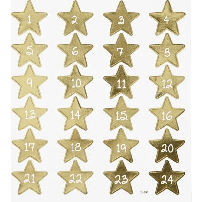 Creativ Company - Talstickers 1 ark, guld folie (15x16,5 cm)