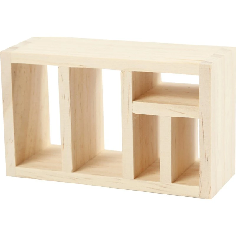 Reol i lyst træ H10×L6×B4 cm, 1 stk