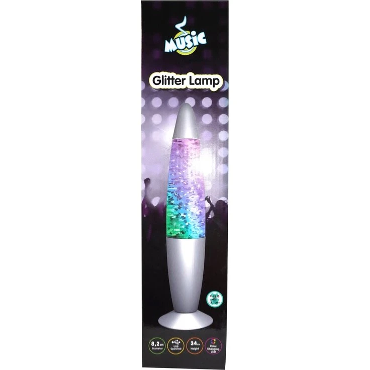 Music Glitterlampe LED 34 cm - Farveskiftende