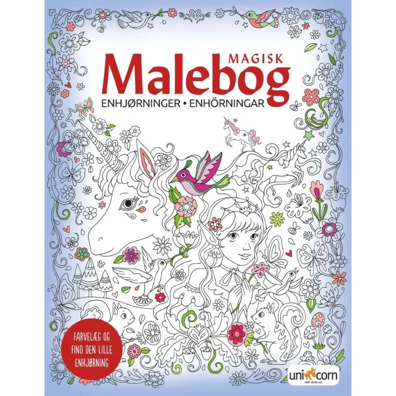 Magisk Malebog - Enhjørninger, paperback (64 sider)