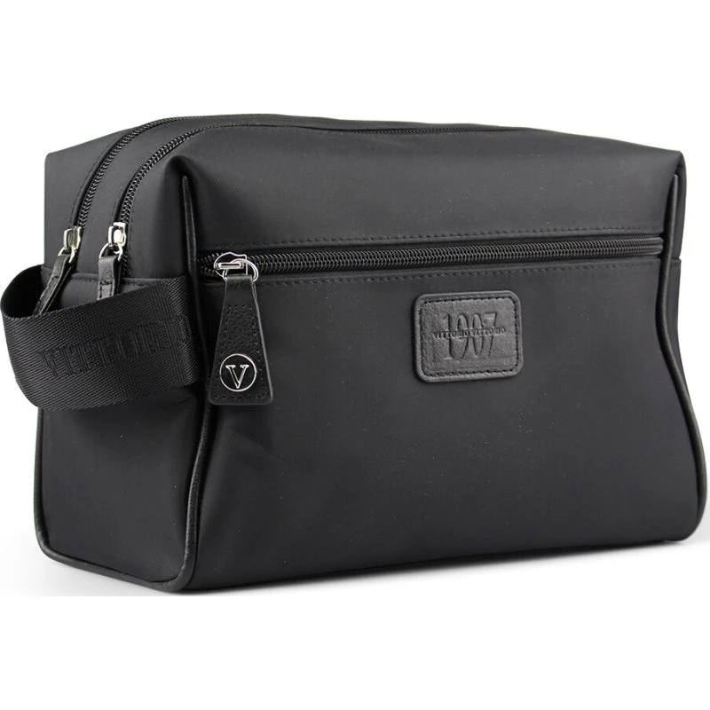 Vittorio Toilettaske 2 rum – Sort 24,5x17x14 cm