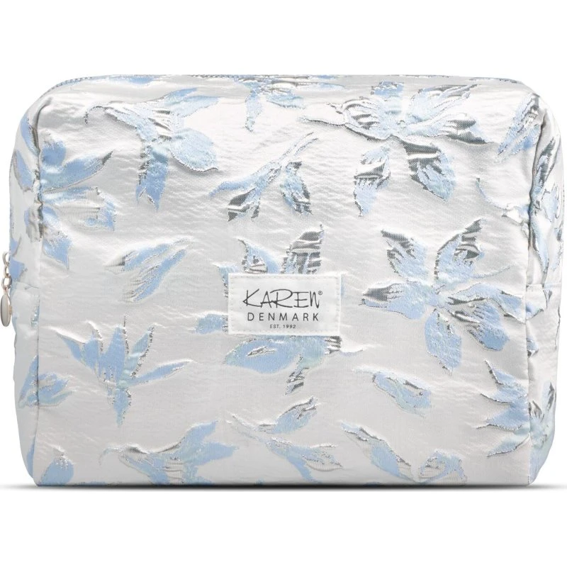 Karen Denmark Toilettaske - Blå/hvid brokade