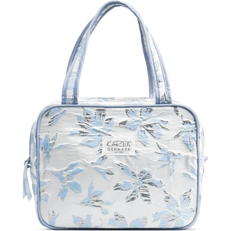 Karen Toilettaske med hank - Blå brokade