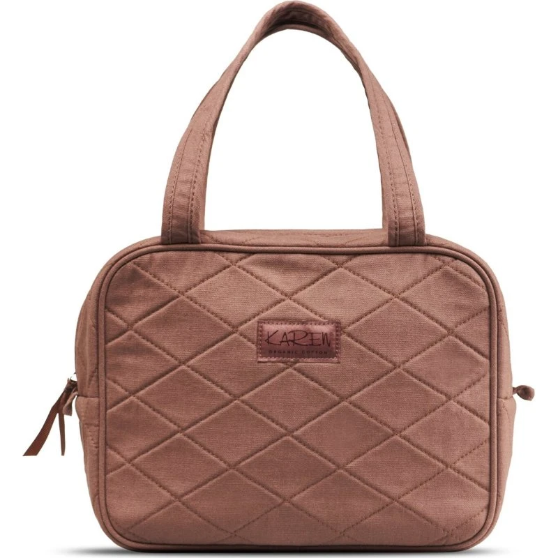 Karen Toilettaske med hank - Mocca quilt