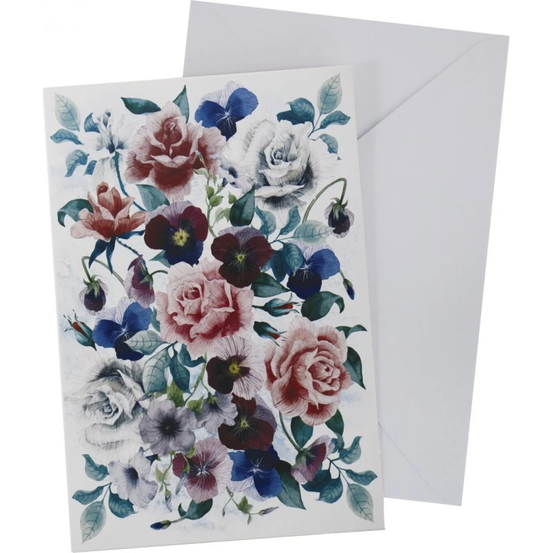 Scanseason Kort med konvolut - Blomster 11 x 17 cm