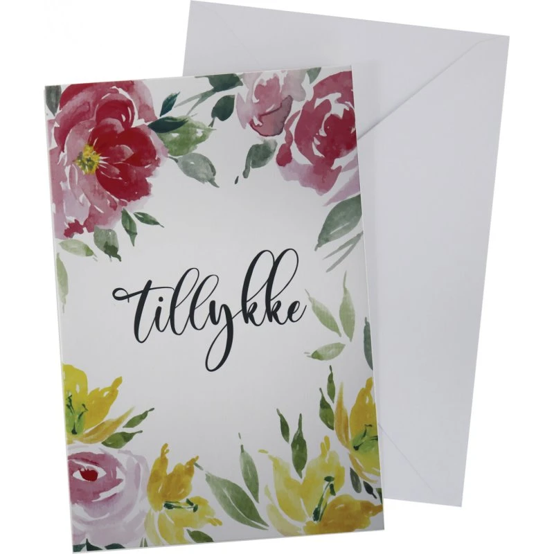 Scanseason Kort m. konvolut 'Blomstertillykke' 11 x 17 cm