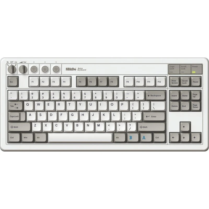 8BitDo Retro Mechanical Keyboard M Edition - Engelsk (UK) Hvid