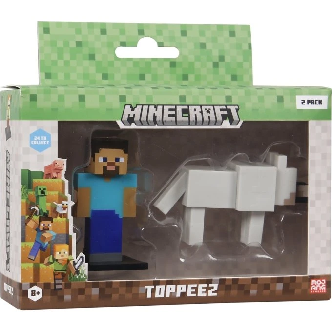 Minecraft 3D-figur 2-pak i vinduesæske (usorteret)