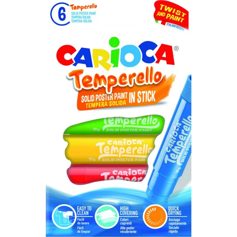 Carioca Temperello Plakatmaling 6 farver (fast stick)