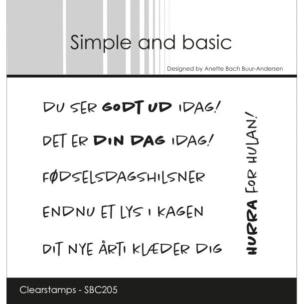 Simple and basic SBC205 Clearstamp "Hurra" A7