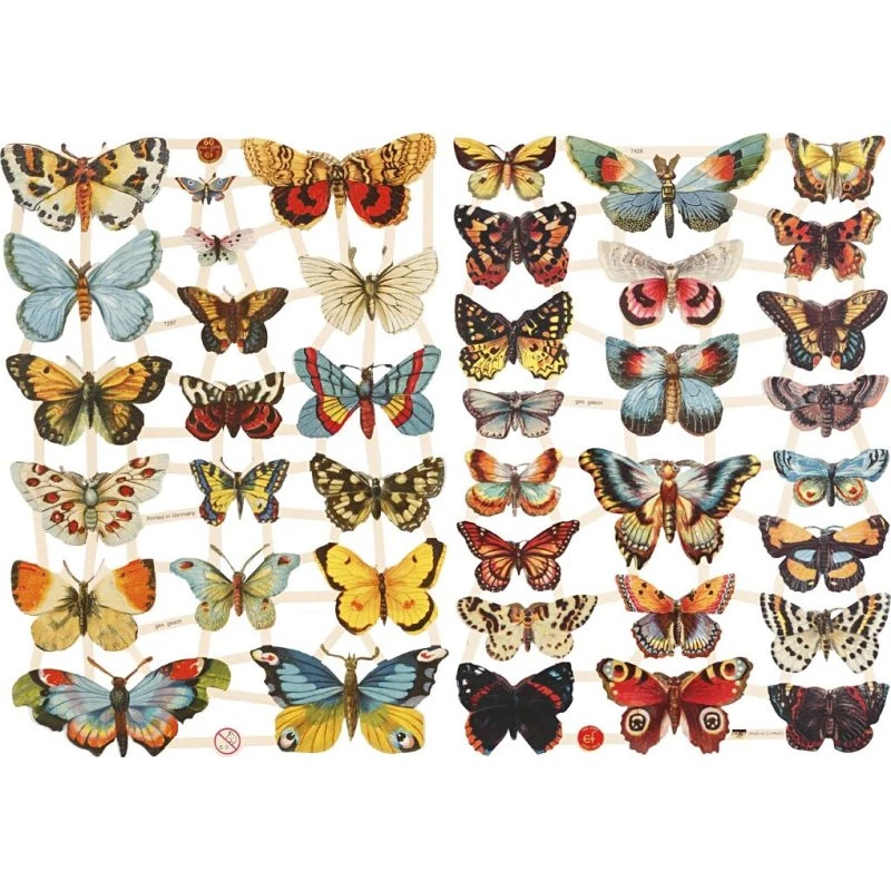 Creativ Company Glansbilleder Sommerfugle 2 ark (16,5x23,5 cm)