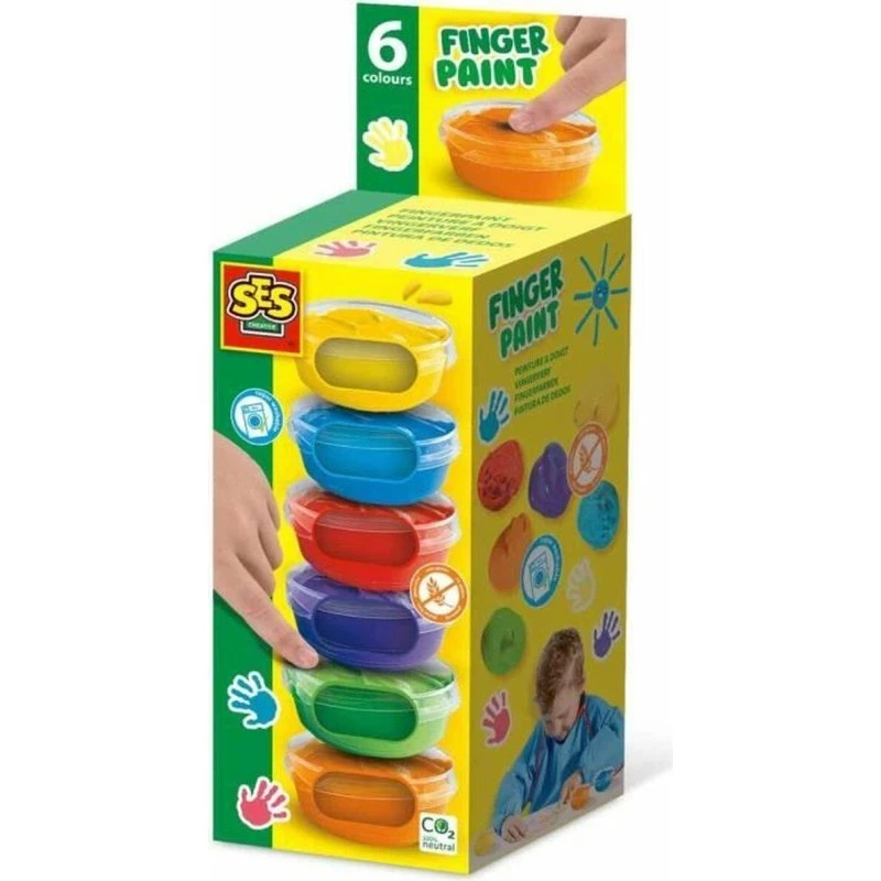 SES Creative Fingermaling 6 x 45 ml – 6 farver