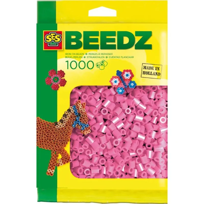 SES Strygeperler - Pink 1000 stk.