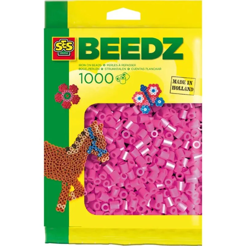 SES Strygeperler Neonpink 1000 stk.