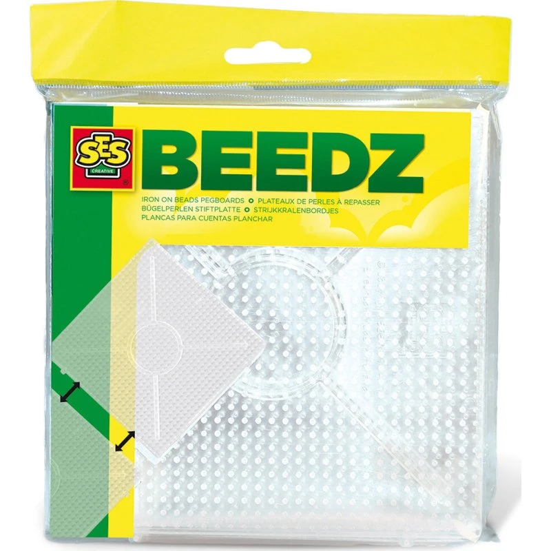 SES Creative Perleplader 2 stk. – Firkantede, hvide (sammenkoblingsbare)