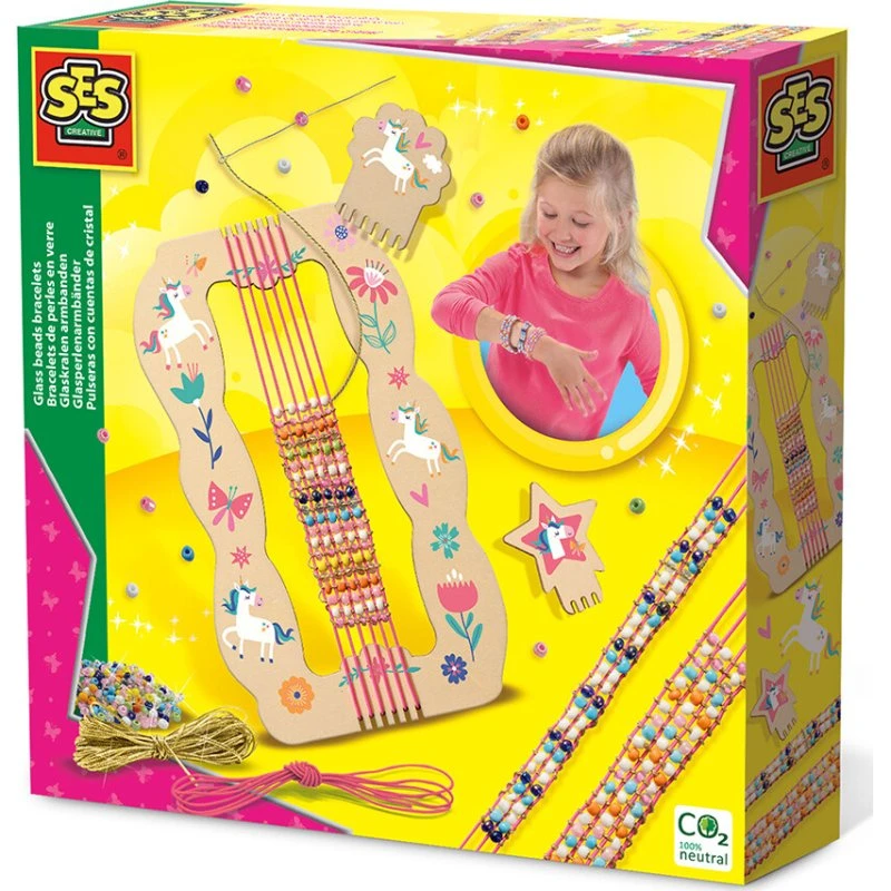 SES Creative Glasperle-armbånd vævesæt