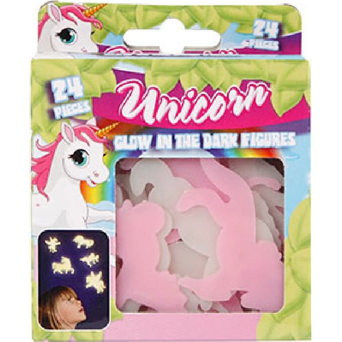 Pocket Money Selvlysende Enhjørning Klistermærker 24 stk