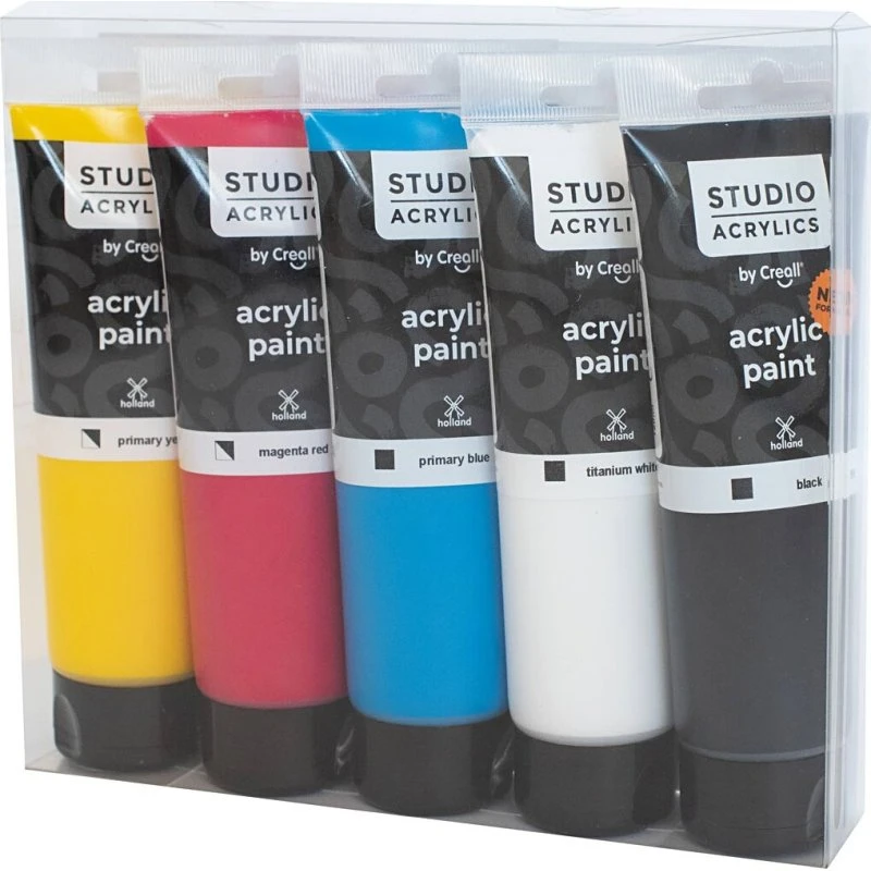 Creall Studio Acrylics Akrylmaling 5x120 ml (assorterede farver)