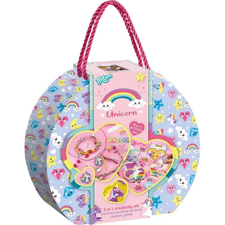 Diamond Painting DIY Sæt – Enhjørning Guirlande & Smykker