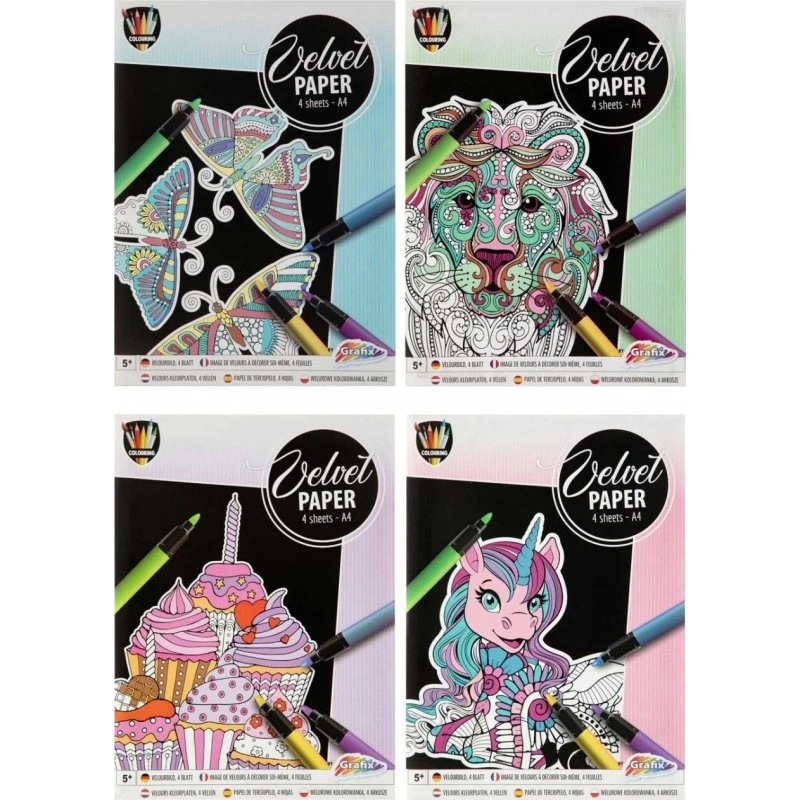 Creative Craft Group Velourbilleder A4, 4 stk.