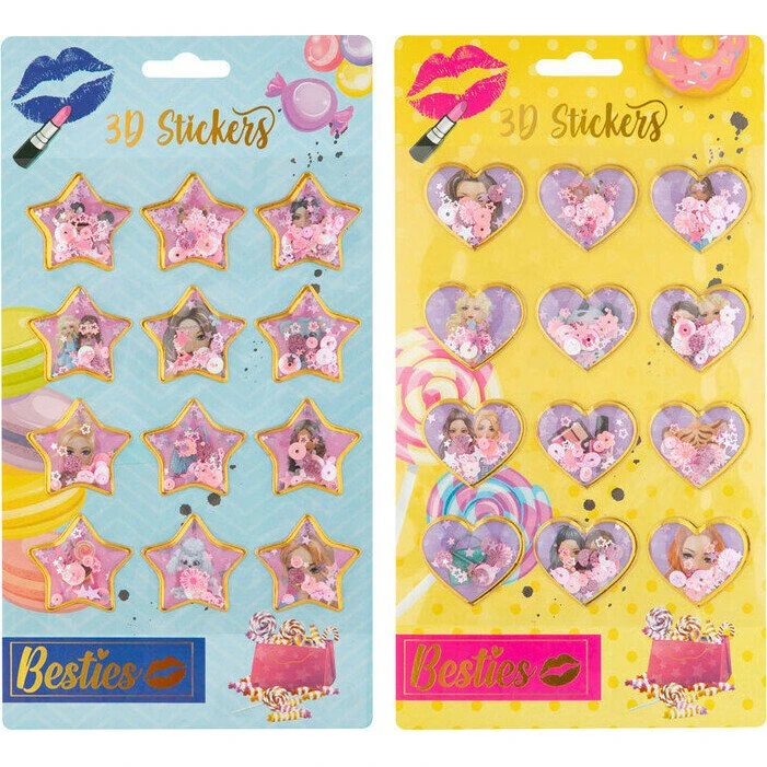 Creative Craft Group BESTIES 3D stickers med glitter, 12 stk