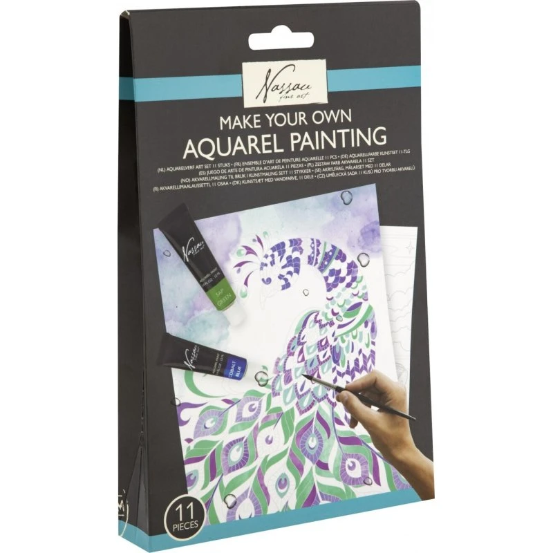 Nassau Fine Art Akvarelmaling sæt, 11 dele