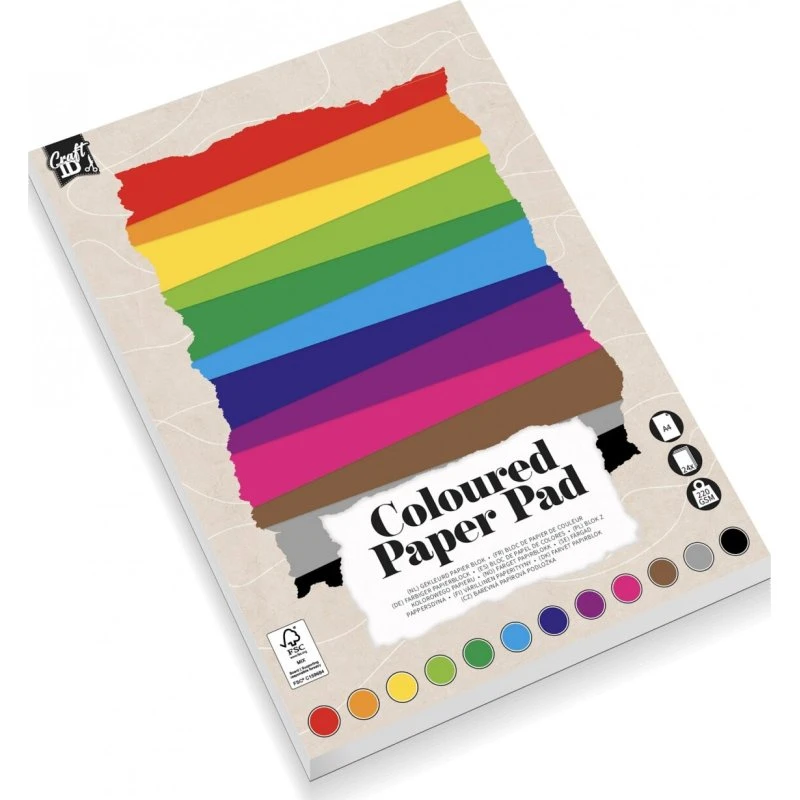 Craft ID Farvet A4 Papirblok 220 g - 24 ark