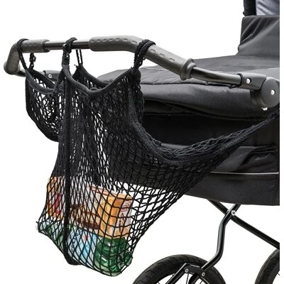 BabyTrold Indkøbsnet til tvillingvogn, sort