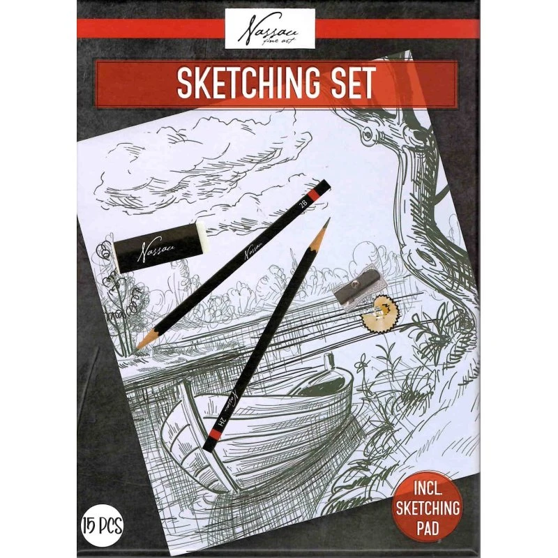 Creative Craft Group Skitsesæt 15 dele i opbevaringsboks