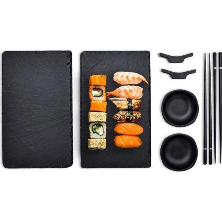 Mikamax Sushisæt til 2, mat sort (8 dele)