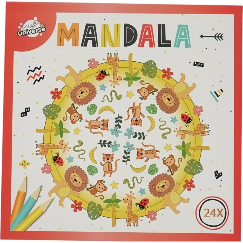 Malebog Mandala 20,5 x 20,5 cm – Dyr