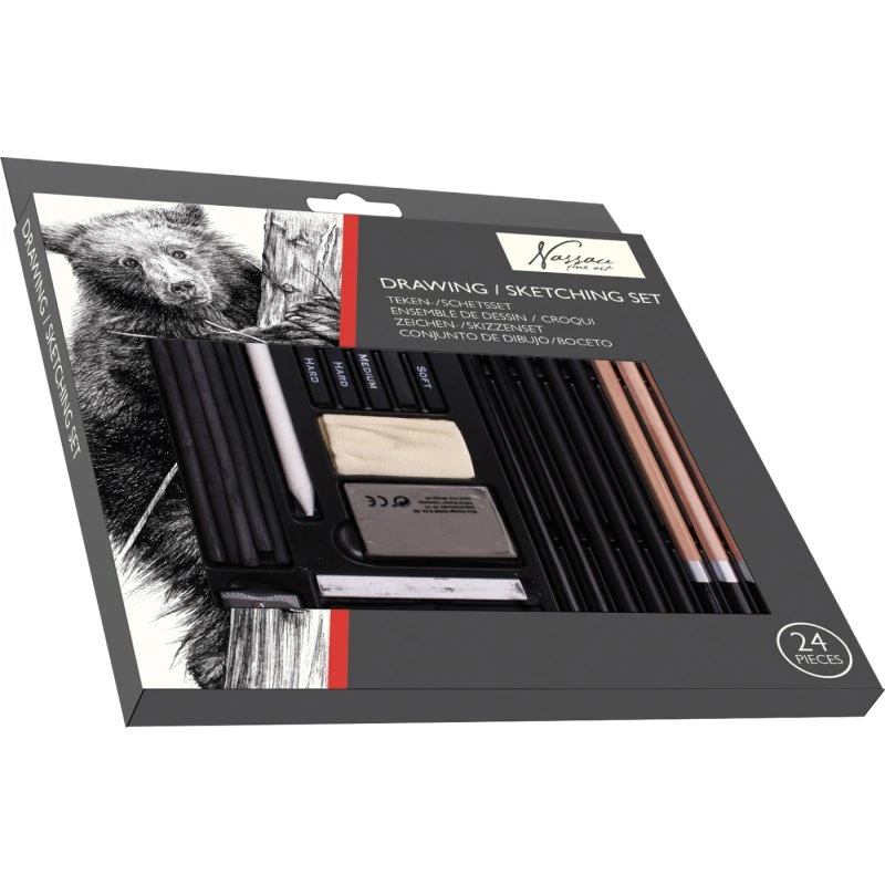 Nassau Fine Art skitsesæt, 24 dele