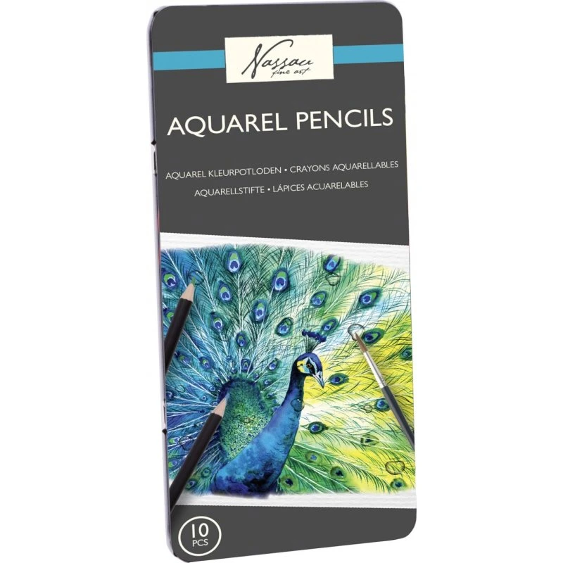 Akvarel Farveblyanter 10 stk. i metalæske