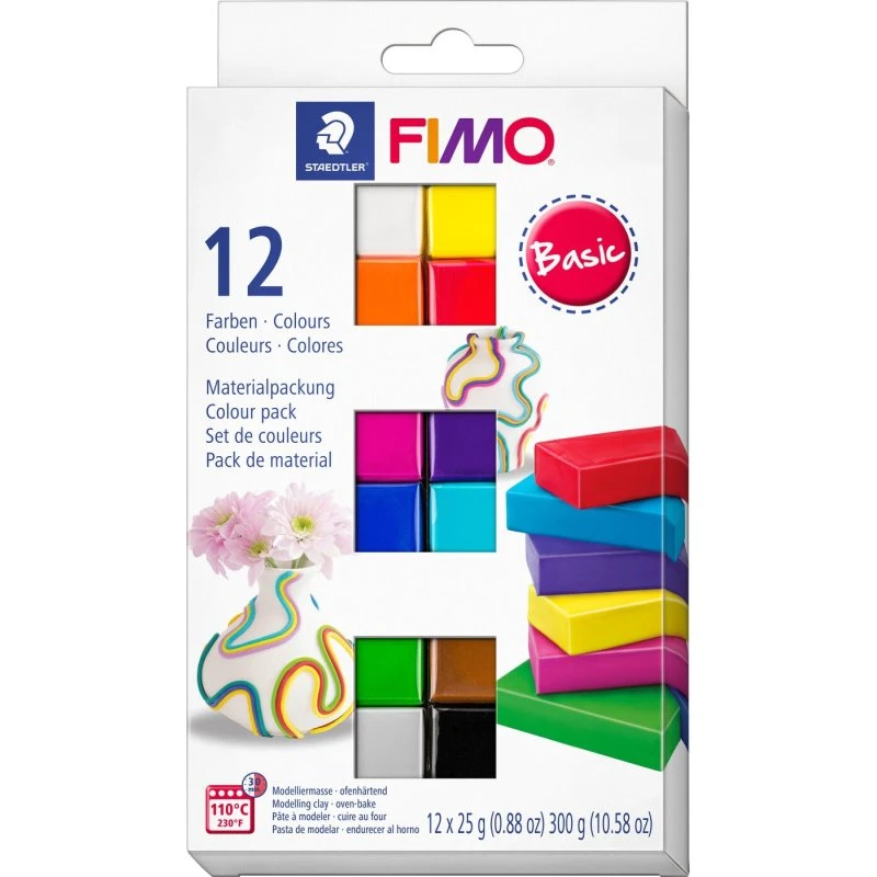 Staedtler FIMO Soft 12x25 g Basic – ovnhærdende modellervoks