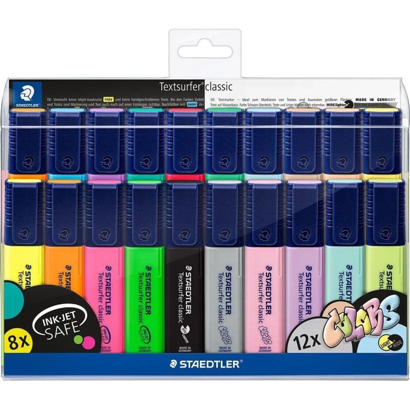 Staedtler Textsurfer Classic - 20 farver (transparent etui)
