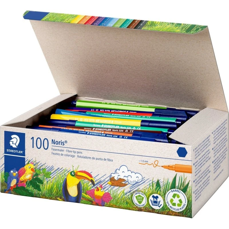 Staedtler Noris 326 Fibre-tip tusser – 100 stk., 10 farver