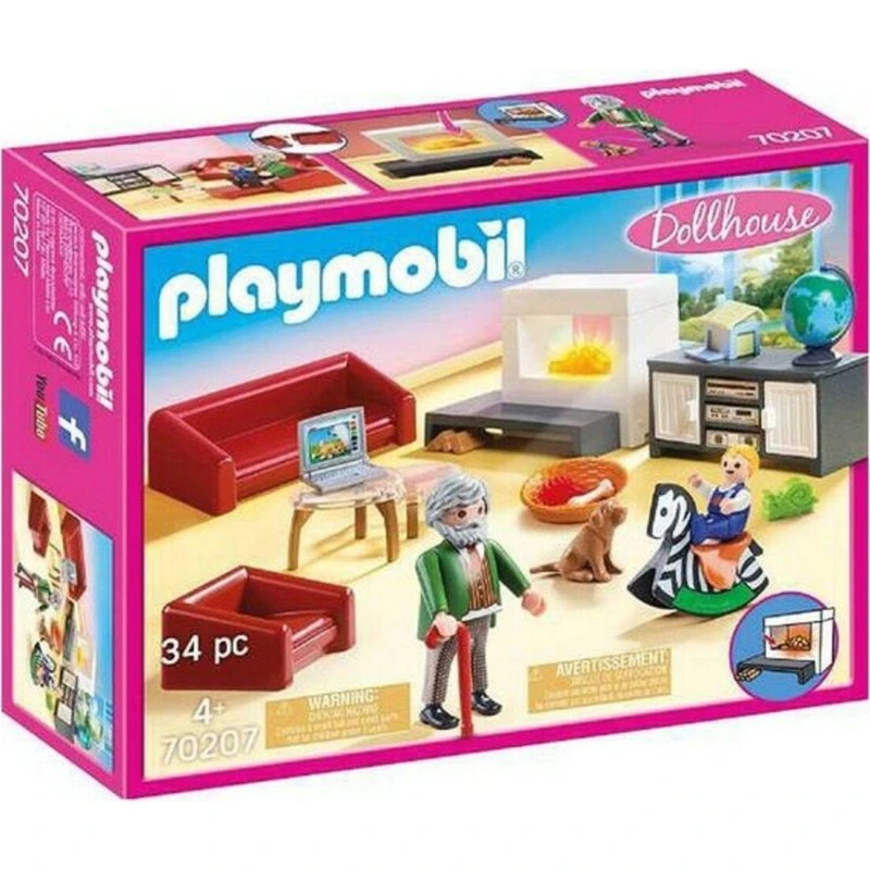 Playmobil Dukkehus - Komfortabel stue 70207 (34 dele)