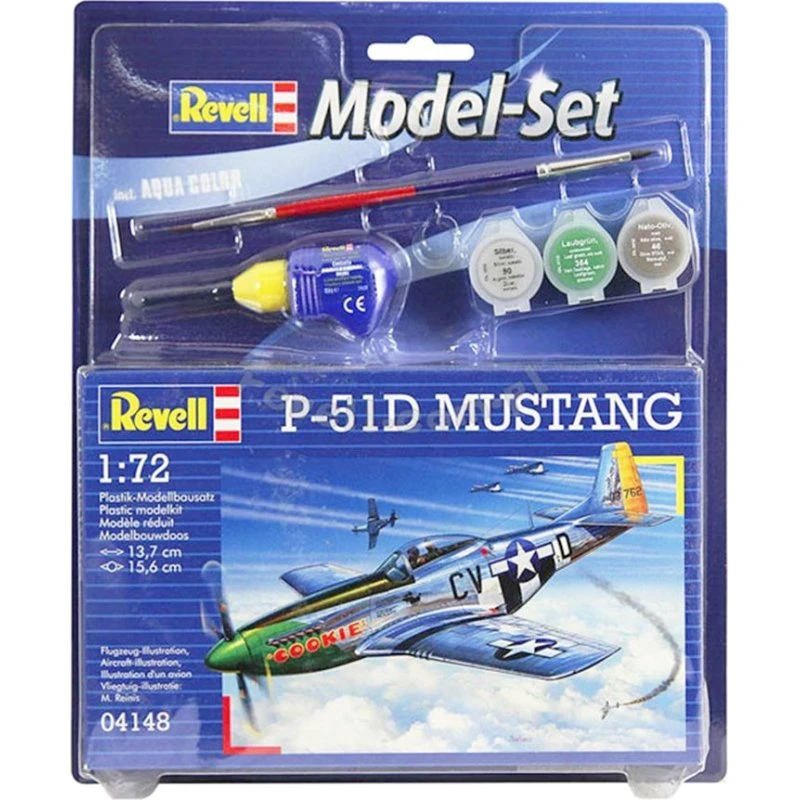 Revell P-51D Mustang 1:72 byggesæt inkl. maling & lim