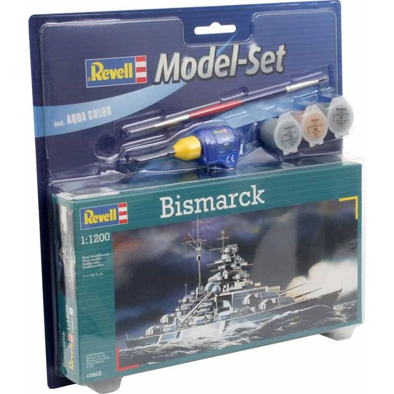 Revell Bismarck 1:1200 byggesæt – inkl. lim & maling