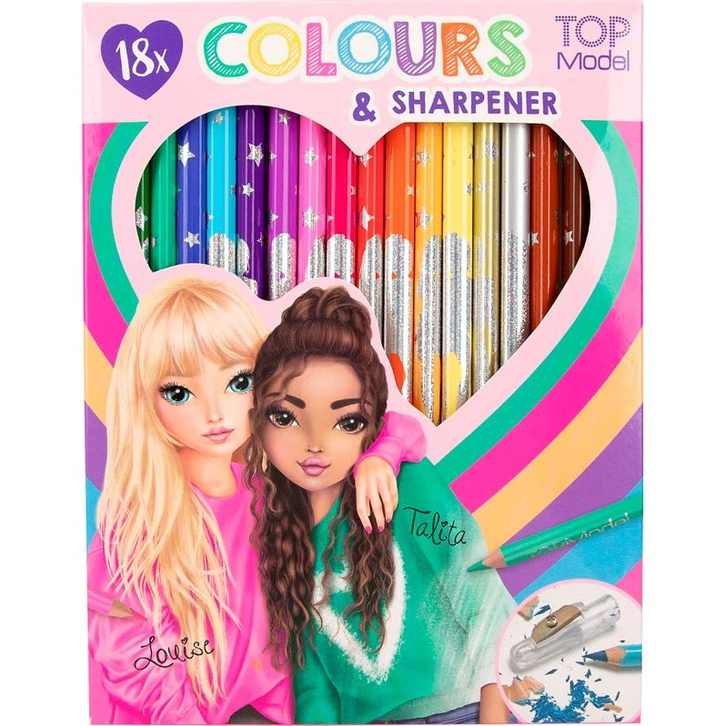 TopModel farveblyanter 18 stk. med blyantspidser