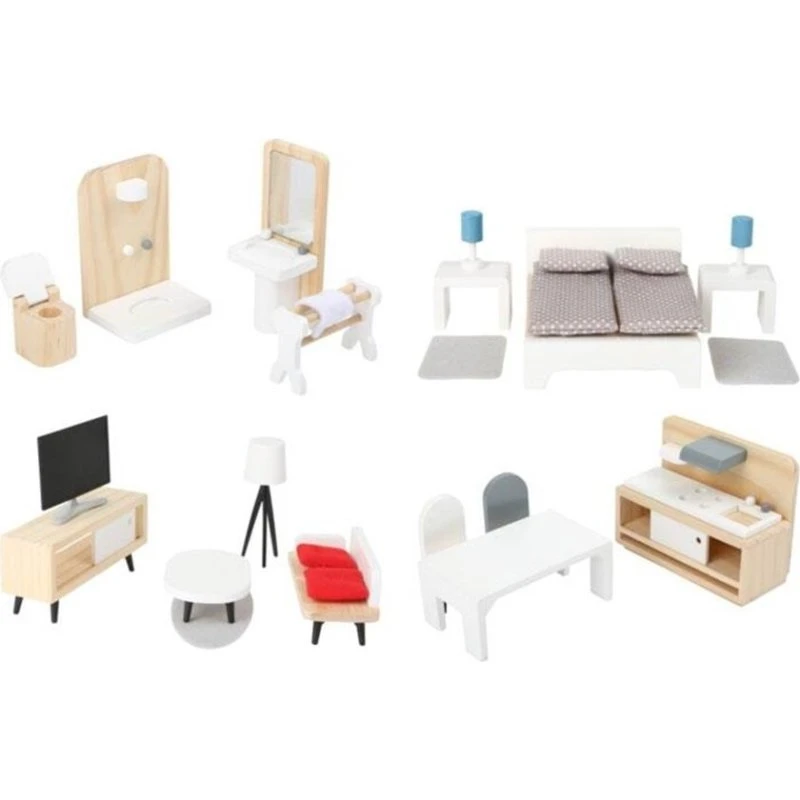 Small Foot Trædukkehusmøbler, 28 dele