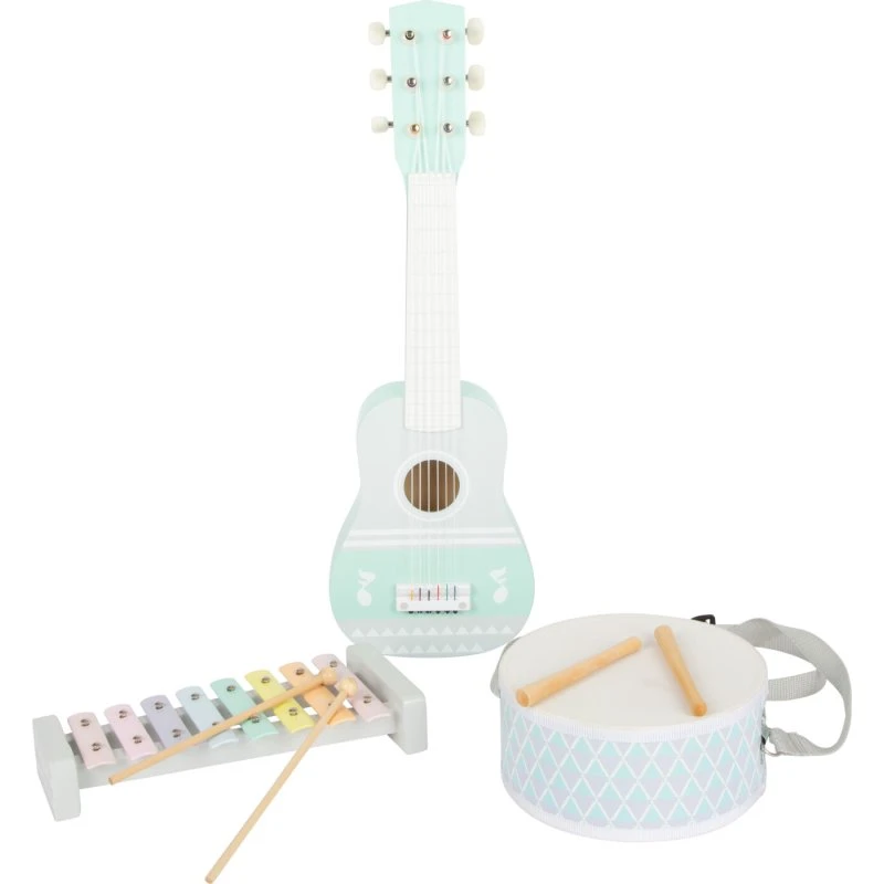 Small Foot Træ-musikinstrument-sæt Pastel, 7 dele