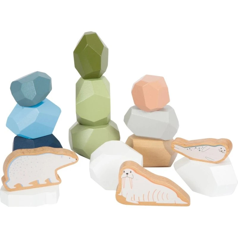 Small Foot Balancesten i træ, arktisk design - 11 stk