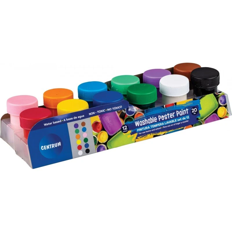 Centrum Plakatmaling 12 stk x 20 ml – assorterede dåser