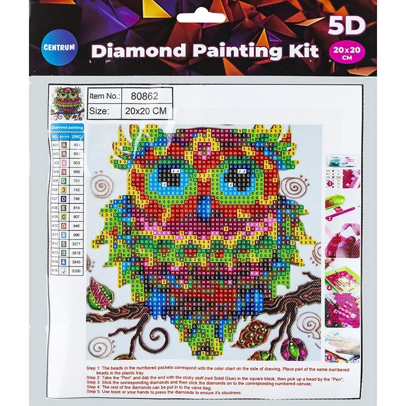 Centrum Diamond Painting 5D 20x20 cm - Ugle