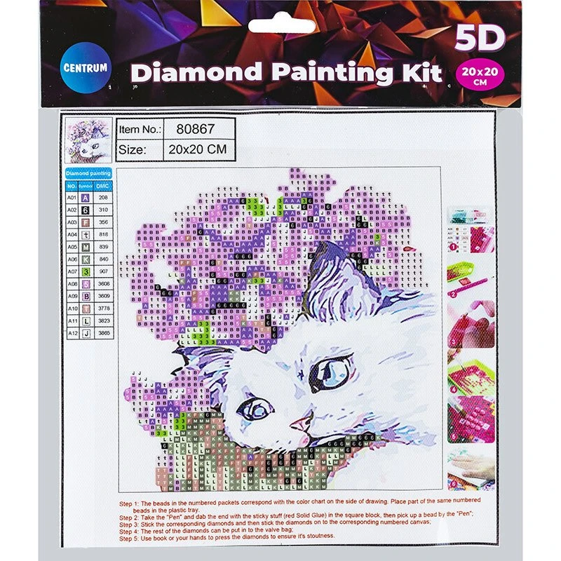 Centrum Diamond Painting 5D - 20x20 cm - Kat