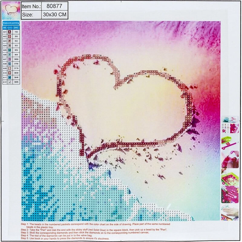 Centrum Diamond Painting 30x30 cm – Hjerte